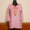Kashmiri Pink Short Tilla Embroidered Cotton Kurta  - Dal Jheel Collection