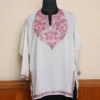 Kashmiri White Short Summer Cool Kurti with Aari Work | Pahalgam Collection