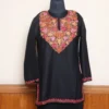 Black Kashmiri Summer Cool short-Kurti with Chinaar Aari Embroidery | Pahalgam Collection