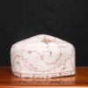 Kashmiri Cap Kohsar Gul White Toosha with Hand Sozni Embroidery