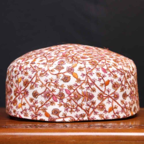 Tehzeeb Bagh White Toosha Cap with All-Over Deep Sozni Embroidery
