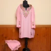Summer-Friendly Pink Kashmiri Kurti Set in Cool Fabric with Heavy Aari Embroidery | Gulmohar Collection