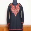 Elegent Aari Work Kashmiri Summer Cool Short Black Kurti | Pahalgam Collection