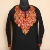 Kashmiri Aari Embroidered Black Long Summer Cool Kurti | Pahalgam Collection