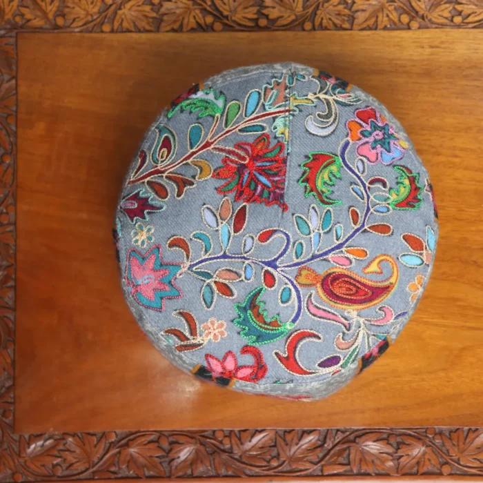 Grey Color Bazm Kashmiri Toosha Kalamkari Cap - Image 3