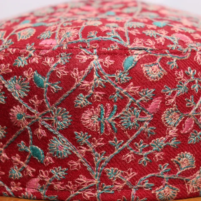 Darbar-e-Noor Red Sozni Kashmiri Toosha Cap - Image 2