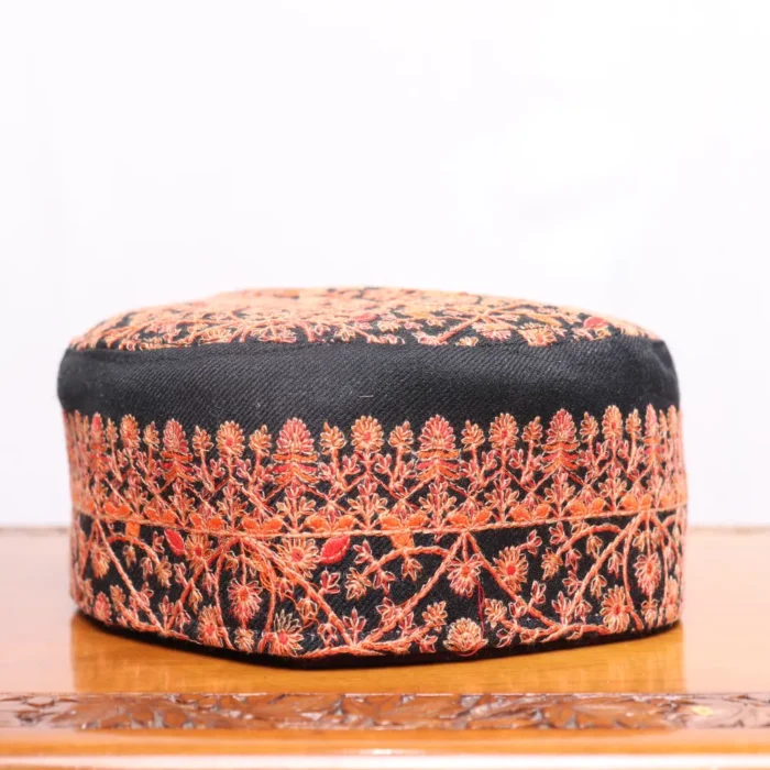 Sheherzaadi Black Sozni Embroidered Toosha Cap