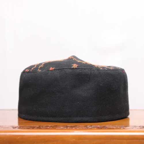 Shahbaz Numa Black Toosha Cap with Hand Sozni Embroidery