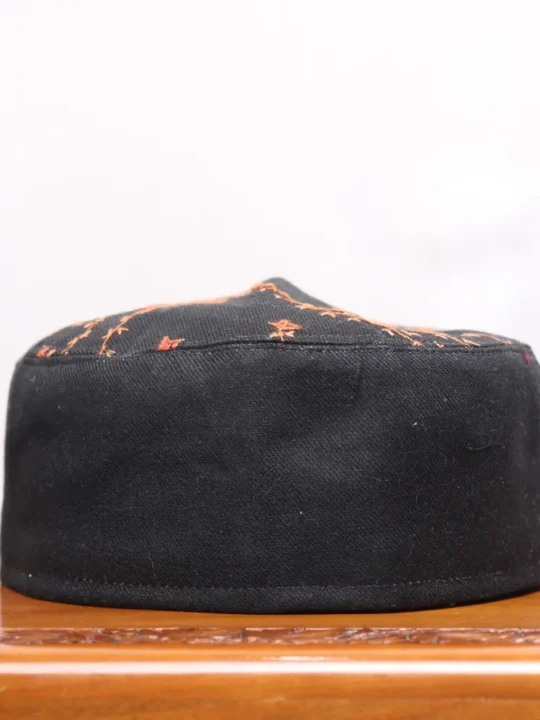 Shahbaz Numa Black Toosha Cap with Hand Sozni Embroidery