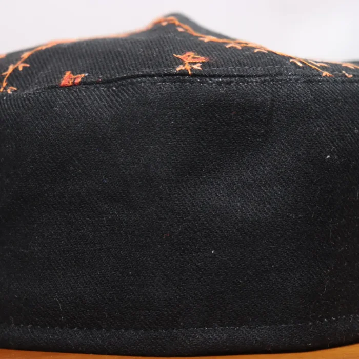 Shahbaz Numa Black Toosha Cap with Hand Sozni Embroidery - Image 2