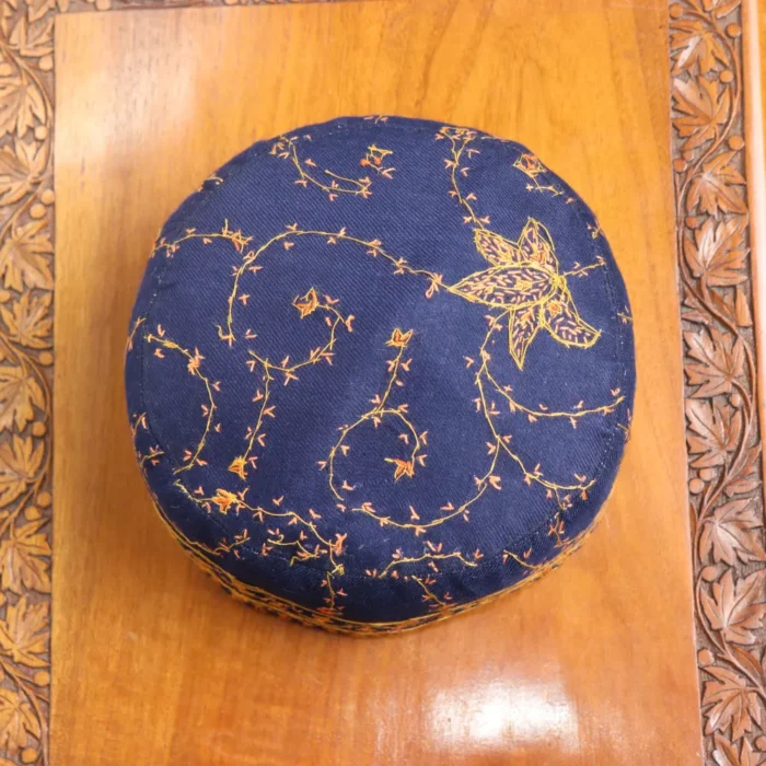 Qalandar Bagh Blue Toosha Cap with Hand Sozni Embroidery - Image 3