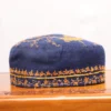 Roshan Dastoor Blue Toosha Cap with Hand Sozni Embroidery