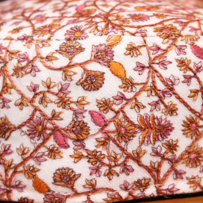 Tehzeeb Bagh White Toosha Cap with All-Over Deep Sozni Embroidery - Image 2
