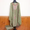 3PC Green Suit Hand Sozni Tillawork Badam Motifs | Sonmarg Collection