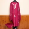3PC Magenta Color Suit Hand Sozni Tillawork Badam Motifs | Sonmarg Collection