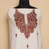2PC White Paper Machie Hand Sozni Suit | Sonmarg Collection