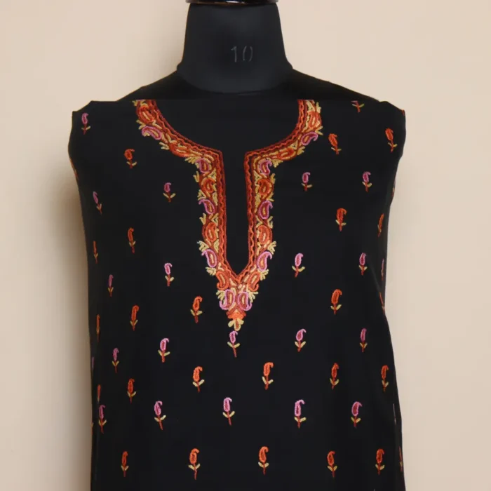 Black 2PC Hand Aari Embroidered Suit | Sonmarg  Collection - Image 2