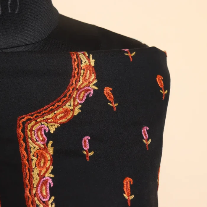 Black 2PC Hand Aari Embroidered Suit | Sonmarg  Collection - Image 3