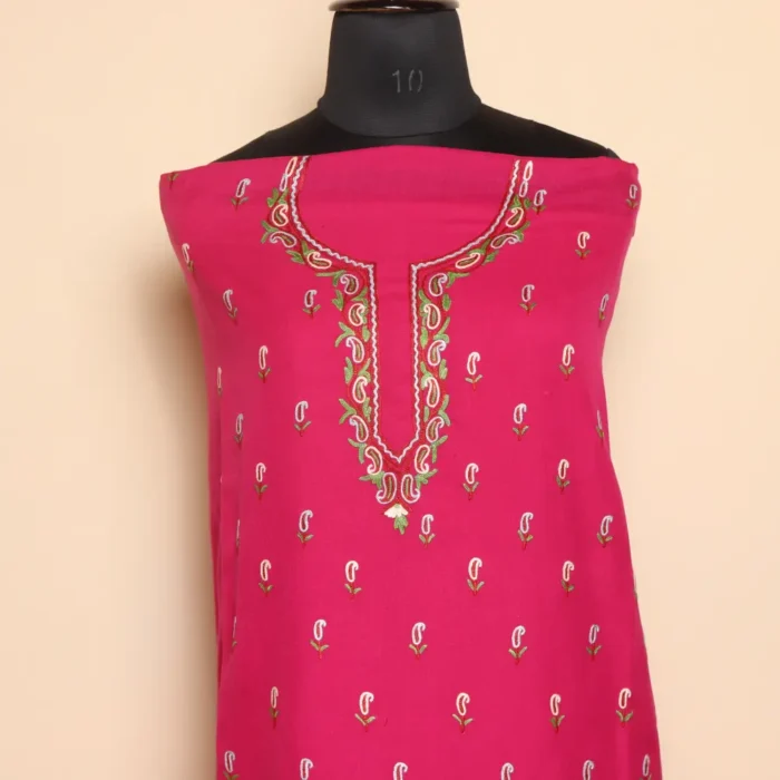 2PC Hot-Pink Hand Aari Embroidered Suit | Sonmarg  Collection - Image 2