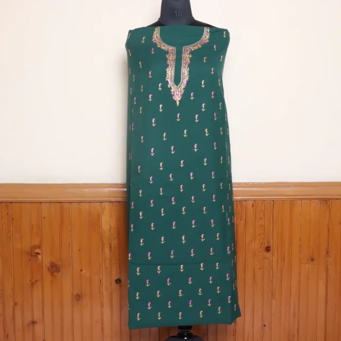 Green 2PC Hand Aari Embroidered Suit | Sonmarg  Collection