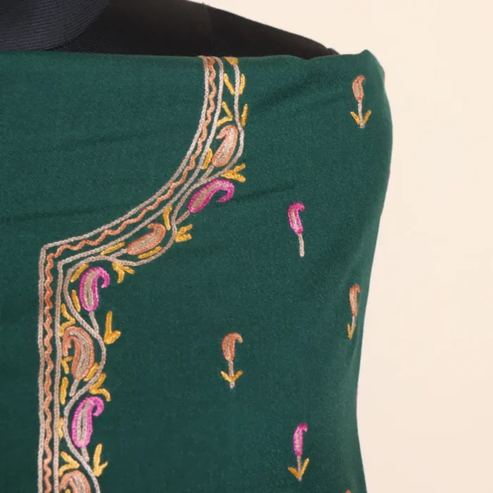 Green 2PC Hand Aari Embroidered Suit | Sonmarg  Collection - Image 3