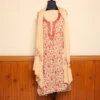 Luxe Cream Color 3PC Hand Sozni Embroidered Crepe Suit | Sonmarg Collection