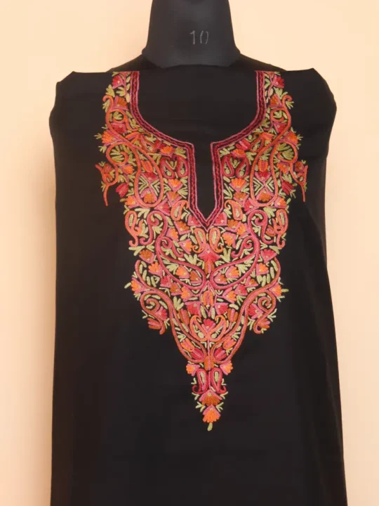 Elegent Black 2PC Kashmiri Handwork Aari Summer Cool Suit - Zikrejaan Collection