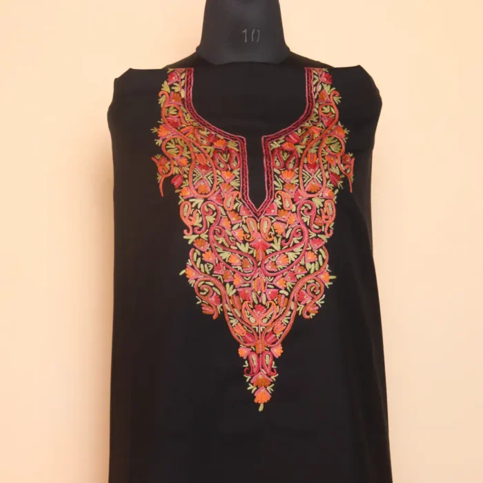 Elegent Black 2PC Kashmiri Handwork Aari Summer Cool Suit - Zikrejaan Collection
