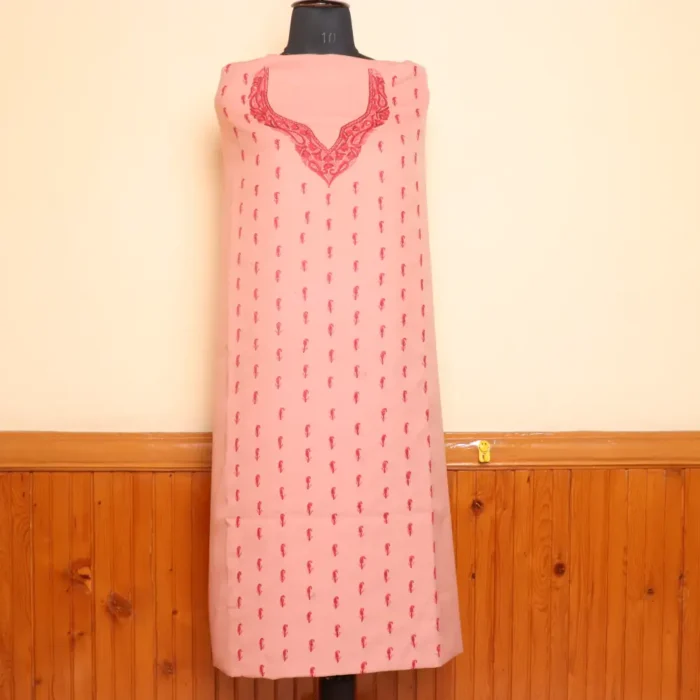 Peach Color 2PC Kashmiri Summer Cool Handwork All Over Booti Work Suit - Noorjahan