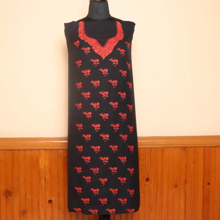 2PC Black Kashmiri Summer Cool Handwork All Over Booti Work Suit - Noorjahan
