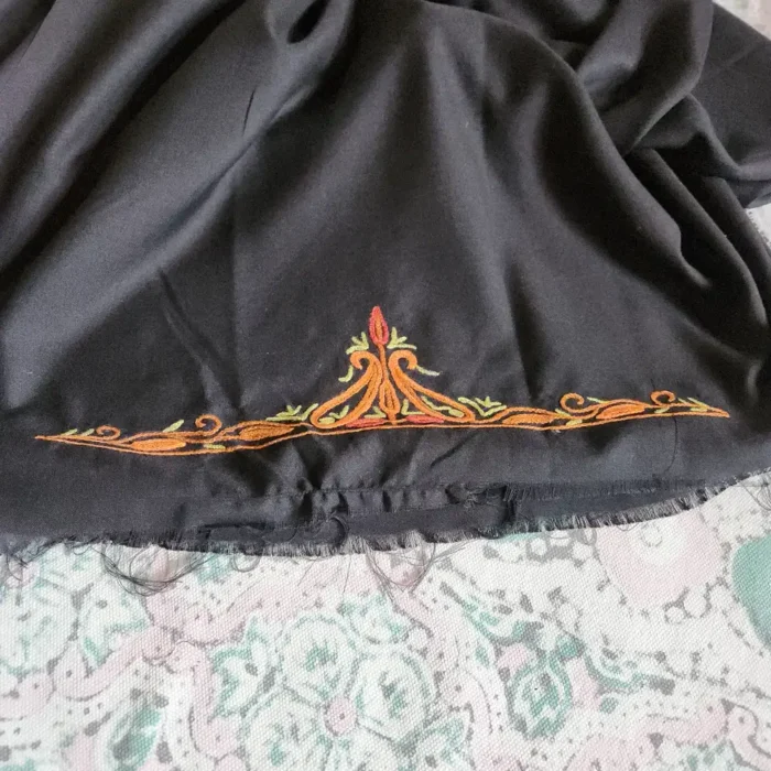 Elegent Black 2PC Kashmiri Handwork Aari Summer Cool Suit - Zikrejaan Collection - Image 4