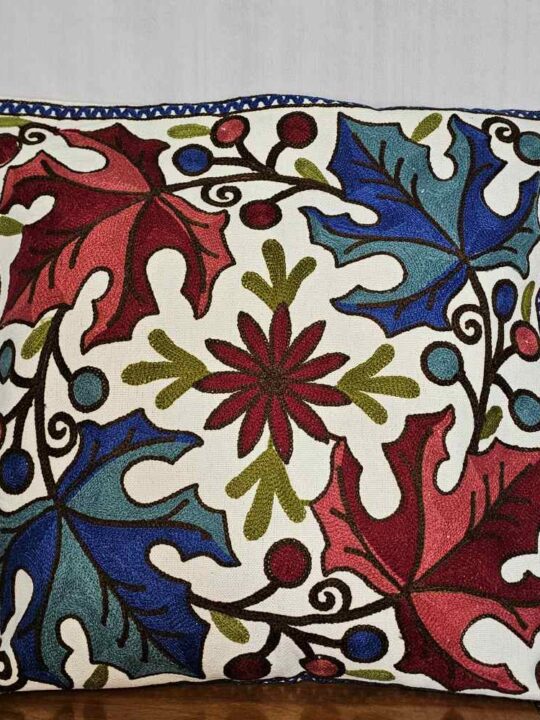 Set of 2 - Kashmiri Cotton Crewel Cushion Cover with Crewel Embroidery | 16x16