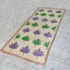 Premium Cream Kashmiri Aari Namda Rug with Blue-Green Chinar Leaves – 7x3 ft