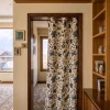Blue Curtain in Premium Cotton with All-Over Hand Crewelwork from Kashmir