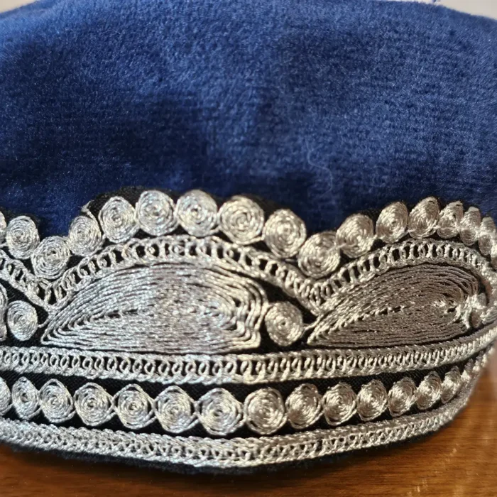 Nargis-Gul Kashmiri Velvet Tilla Kids Cap with Almond Border - Image 2