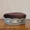 Shaista-Bagh Brown Kashmiri Velvet Tilla Kids Cap - Lokchaar