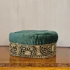 Zufaiz Green Kashmiri Velvet Cap with Tilla Badam Motifs