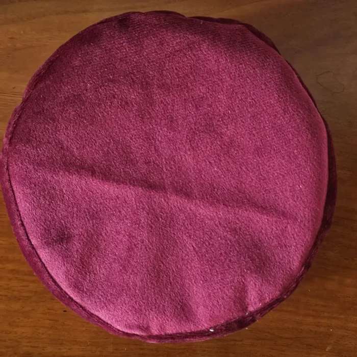 Maroon Zaria-Gul Kashmiri Velvet Tilla Kids Cap with Badam Work - Lokchaar - Image 3