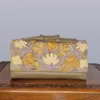 Kashmiri Beige Wallet with Delicate Aari Work and Top Grip - Pahalgam Collection