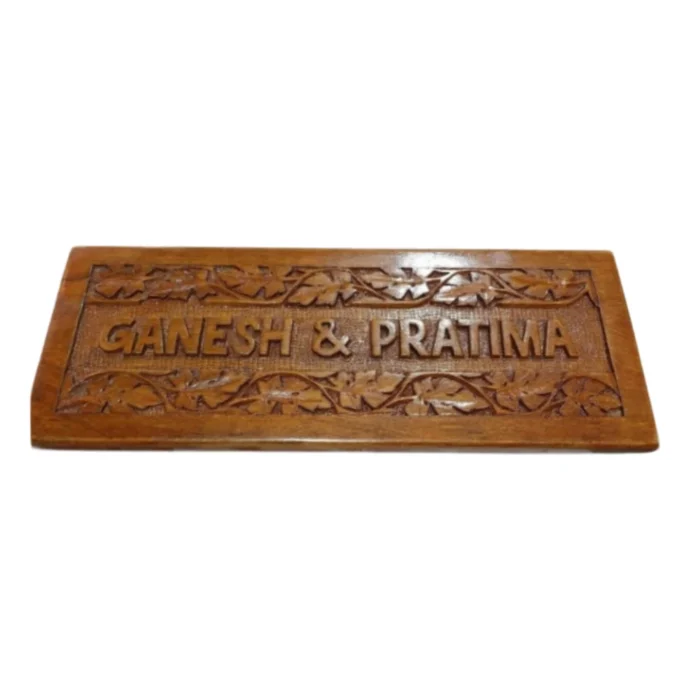Kashmiri Walnut Wooden Carved Handmade Nameplate for Home, Office, etc Entrance Outdoor - Image 7