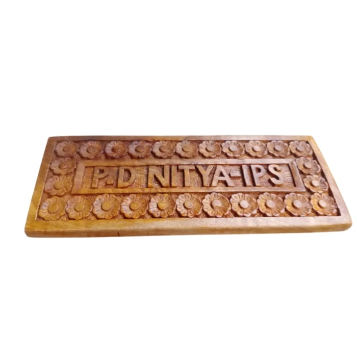 Kashmiri Walnut Wooden Carved Handmade Nameplate for Home, Office, etc Entrance Outdoor - Image 8
