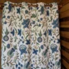 Blue Curtain in Premium Cotton with All-Over Hand Crewelwork from Kashmir