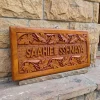Handmade Nameplate in Kashmiri Walnut Wood Carved for Home, Office, etc Entrance Outdoor