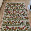 Cream Wool Namda Rug - Premium Floating Lotus Garden with Dal Lake Waves Design | 6x4 ft | Hand Aari Emb