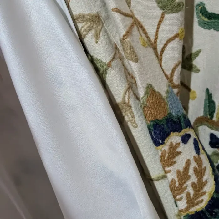Kashmiri Curtain in Premium Cotton with All-Over Hand Crewelwork - Image 5