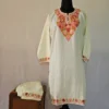 Kashmiri Creamy Kurta Set with Aari Embroidery - Falaq