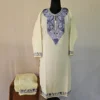 Creamy Kashmiri Kurta Set with Aari Embroidery - Falaq