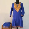 Kashmiri Royal Blue Kurta Set with Aari Embroidery - Falaq