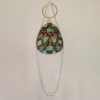 Dark Green Almond-Shaped Aari Embroidered Velvet Clutch with Sling