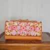 Brown PU Wallet with Aari Wprk and Top Carry Loop